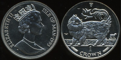 Остров Мэн. 1 крона. 1993 (Unc)