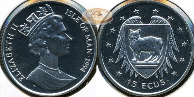Остров Мэн. 15 экю. 1994 (Proof. Серебро)