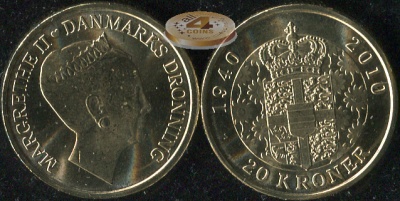 Дания. 20 крон. 2010 (Unc)