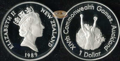 Новая Зеландия. 1 доллар. 1989 (Proof. Серебро)