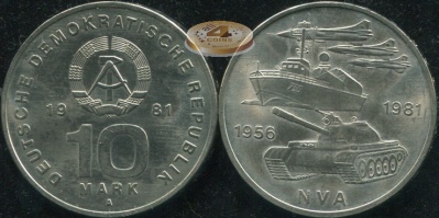 Германия (ГДР). 10 марок. 1981 (Unc)