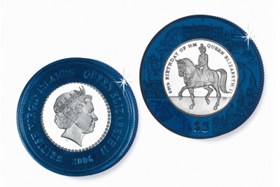 Британские Виргинские о-ва. 5 долларов. 2006 (Proof. Биметалл)