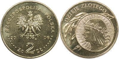 Польша. Монета 2 злотых. 2006 (KM#Y.582. Unc) 10 злотых 1932 года