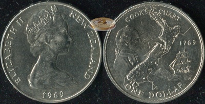 Новая Зеландия. 1 доллар. 1969 (Unc)