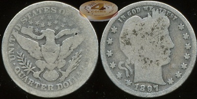 США. 25 центов. 1897 (G. Серебро)