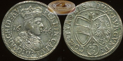 Священная Римская империя. Грошен. 1646 (XF. Серебро)