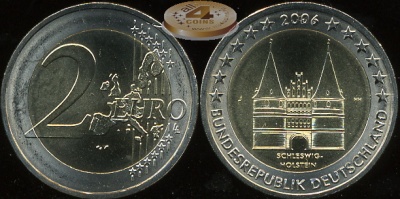 Германия. 2 евро. 2006.J (Unc. Биметалл)