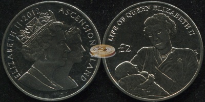 Остров Вознесения. 2 фунта. 2012 (Unc)
