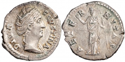 Римская империя. Антонин Пий [DIVA FAUSTINA]. Денарий. XF серебро. 141