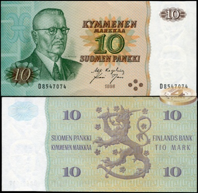 Финляндия. 10 марок (Unc) 1980
