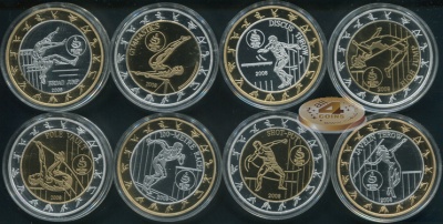 Корея, Северная [КНДР]. Набор №12 (8 монет. 8 биметаллов) 2008