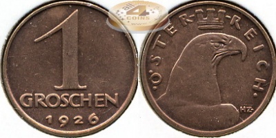 Австрия. 1 грошен. 1926 (Unc)