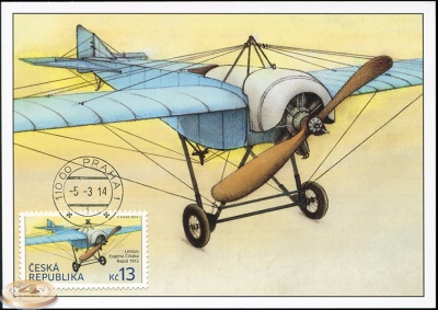 Чехия. 2014. Самолет Eugen Čihák´s RAPID, 1912 (Картмаксимум. M)