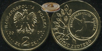 Польша. 2 злотых. 2007 (Unc) 5 злотых 1928 года. Ника