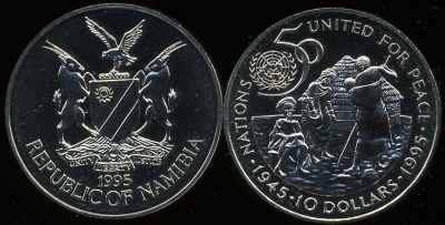 Намибия. 10 долларов. 1995 (Unc)