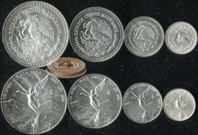 Мексика. Набор №12 (4 монеты. Серебро. Unc) 2007