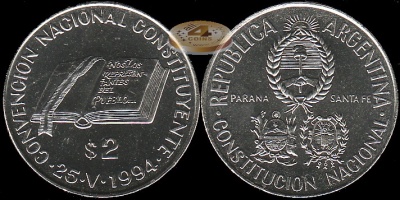 Аргентина. 2 песо. 1994 (Unc)