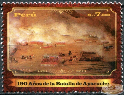 Перу. 2014. 190 лет битве при Аякучо (Почтовая марка. MNH OG)