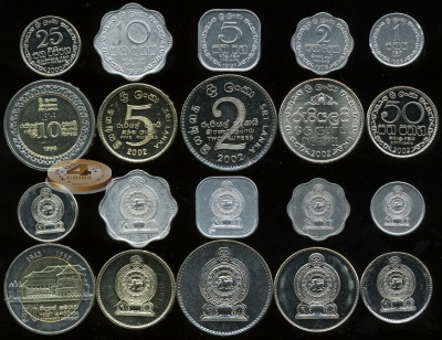 Шри Ланка. Набор №2 (10 монет. 1 биметалл) 1978-2002