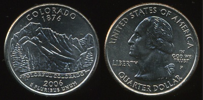 США. Квотер (25 центов). 2006.P (Unc) Колорадо