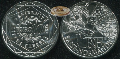 Франция. 10 евро. 2012 (Unc. Серебро)