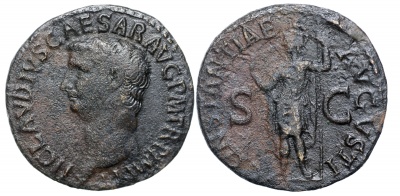 Римская империя. Клавдий. Асс. VF бронза. 42-54 Рим