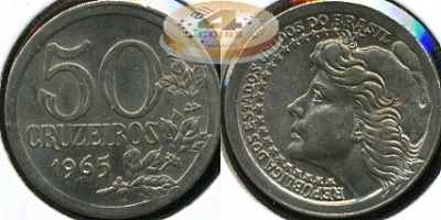 Бразилия. 50 крузейро. 1965 (XF+)