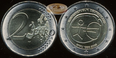 Германия. 2 евро. 2009 J (Unc. Биметалл)