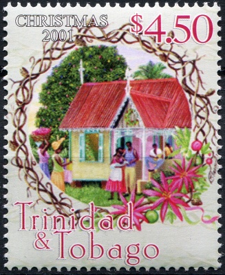 Тринидад и Тобаго. 2001. Рождество. Праздничный дом (Почтовая марка. MNH OG
)
