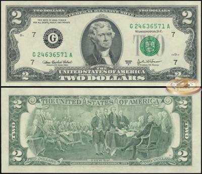 США. 2 доллара (Unc) 2003A.G