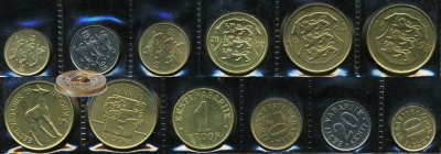 Эстония. Набор №1 (6 монет) 1992-2000