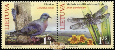 Литва. 2010. Лесная Флора и Фауна (Сцепка. MNH OG)