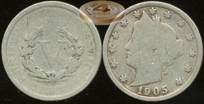 США. 5 центов. 1905 (G)