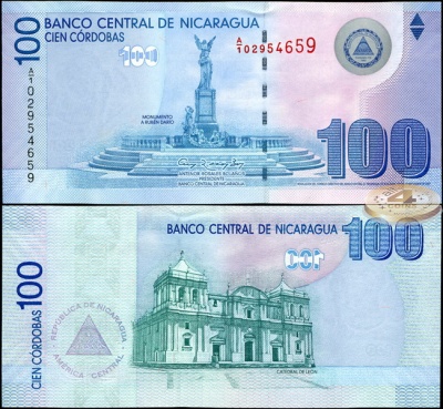 Никарагуа. Банкнота 100 кордоб. 12.09.2007 (2009). Unc. Бумага. Кат# P.204a