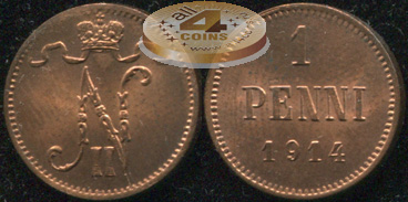 Финляндия (Российская). 1 пенни. 1914 (Unc)