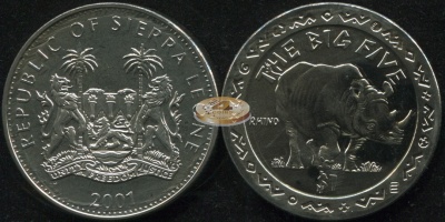 Сьерра Леоне. 1 доллар. 2001 (Unc)
