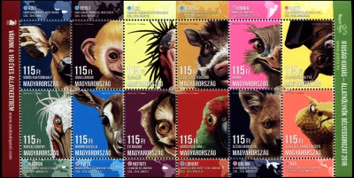 Венгрия. 2016. Детеныши животных (Малый лист. MNH OG)