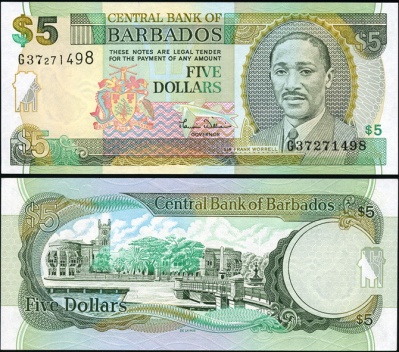 Барбадос. 5 долларов (Unc) 2000