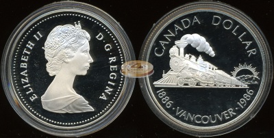 Канада. 1 доллар. 1986 (Proof. Серебро)