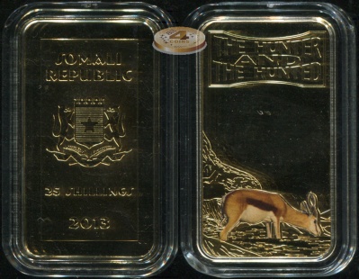 Сомали. 25 шиллингов. 2013 (Proof. Позолота. Эмаль)