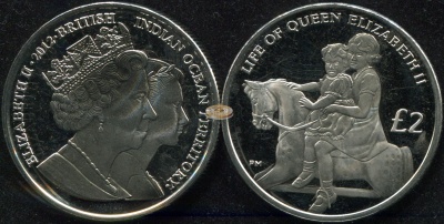 Британская Территория в Индийском океане. 2 фунта. 2012 (Unc)