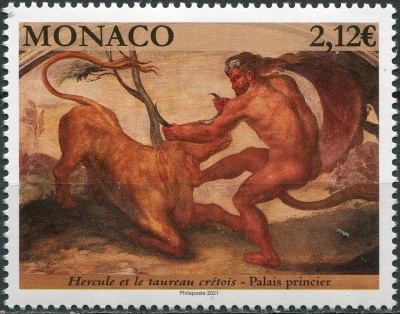 Монако. 2021. Геракл и Критский бык (Почтовая марка. MNH OG)