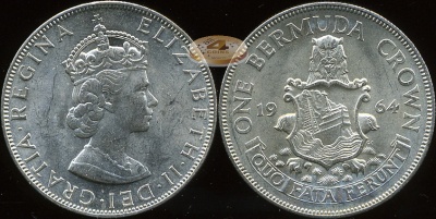 Бермудские о-ва. 1 крона. 1964 (Unc. Серебро)