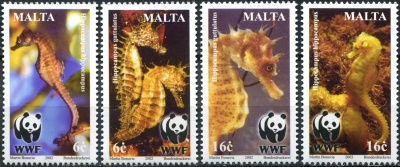 Мальта. 2002. Средиземноморские морские коньки (Серия Почтовых марок. MNH OG)