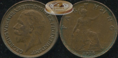 Великобритания. 1 фартинг. 1928. (Unc)