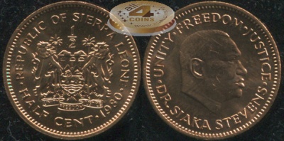 Сьерра Леоне. 1/2 цента. 1964 (Unc)