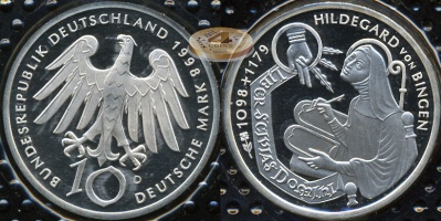 Германия (ФРГ). 10 марок. 1998 D (Proof. Серебро)