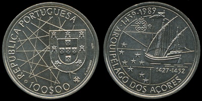 Португалия. 100 эскудо. 1989 (Unс)