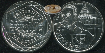 Франция. 10 евро. 2012 (Unc. Серебро)