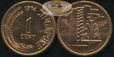 Сингапур. 1 цент. 1974 (Unc)